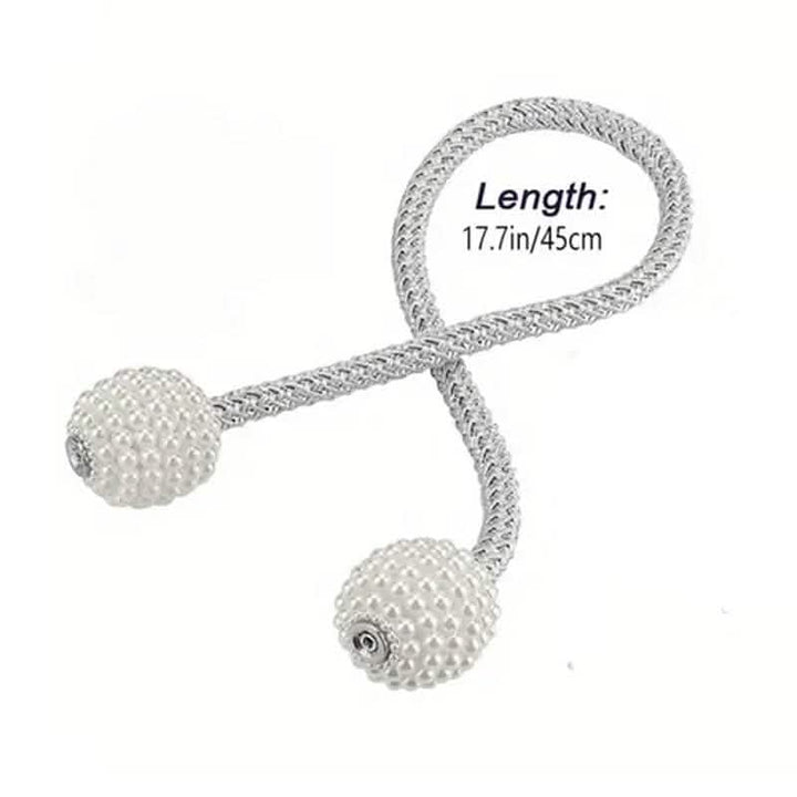 BowLift | 2-Piece: Magnetic Curtain Ties with Artificial Pearls