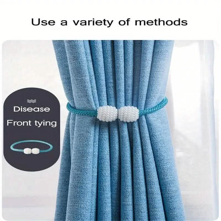 BowLift | 2-Piece: Magnetic Curtain Ties with Artificial Pearls