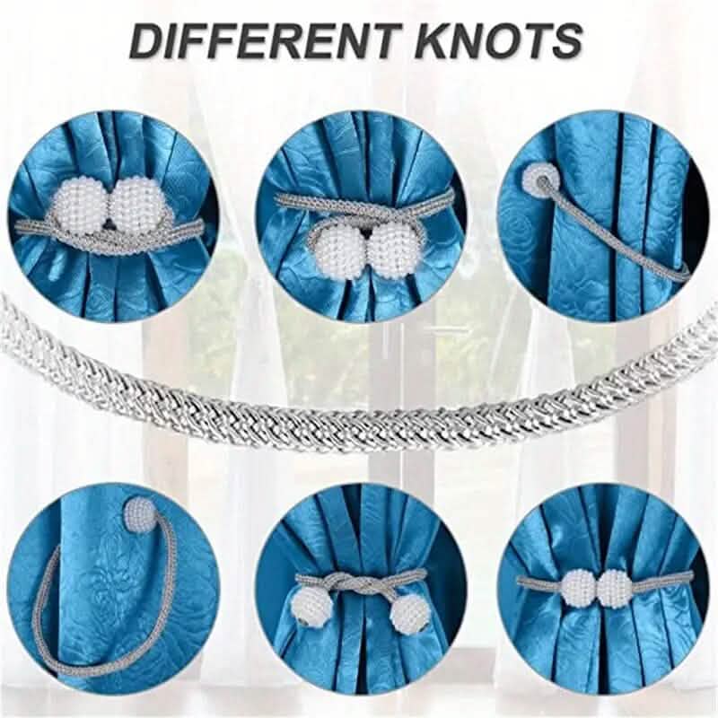 BowLift | 2-Piece: Magnetic Curtain Ties with Artificial Pearls