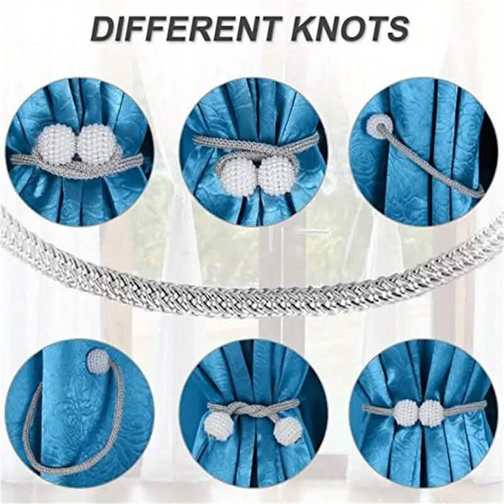 BowLift | 2-Piece: Magnetic Curtain Ties with Artificial Pearls