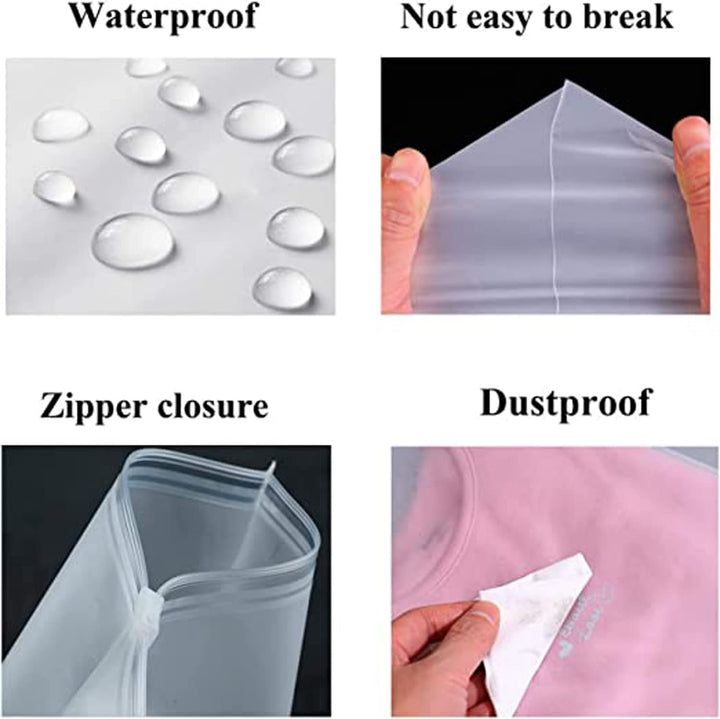 BowLift | Multi-Purpose Frosted Zip Storage Bags – 20-Pack Plastic Garment Sleeves (Buy 2 Sets, Take 1 FREE)