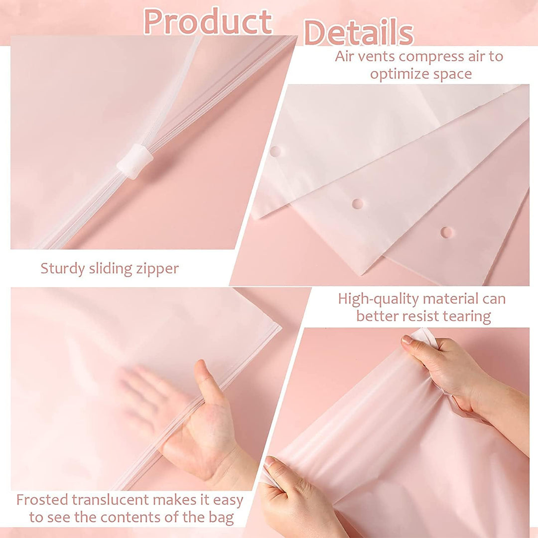 BowLift | Multi-Purpose Frosted Zip Storage Bags – 20-Pack Plastic Garment Sleeves (Buy 2 Sets, Take 1 FREE)