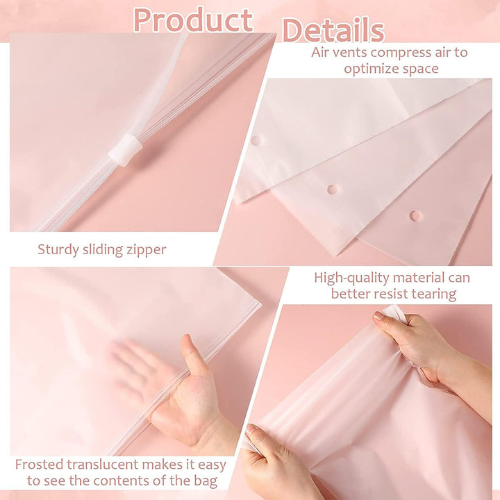 BowLift | Multi-Purpose Frosted Zip Storage Bags – 20-Pack Plastic Garment Sleeves (Buy 2 Sets, Take 1 FREE)