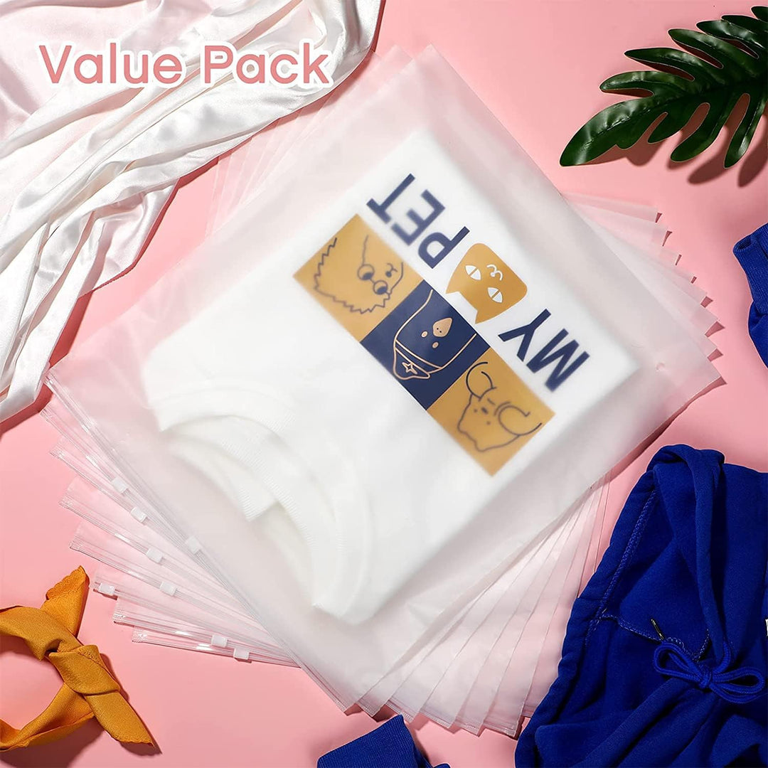 BowLift | Multi-Purpose Frosted Zip Storage Bags – 20-Pack Plastic Garment Sleeves (Buy 2 Sets, Take 1 FREE)
