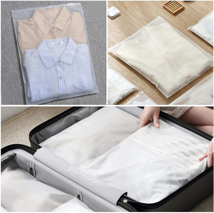 BowLift | Multi-Purpose Frosted Zip Storage Bags – 20-Pack Plastic Garment Sleeves (Buy 2 Sets, Take 1 FREE)