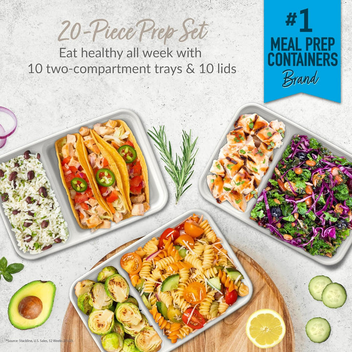 BowLift | 20-piece reusable 2-compartment food containers