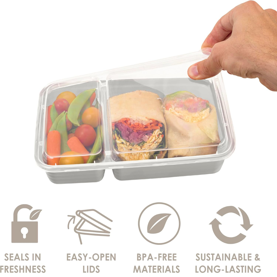 BowLift | 20-piece reusable 2-compartment food containers