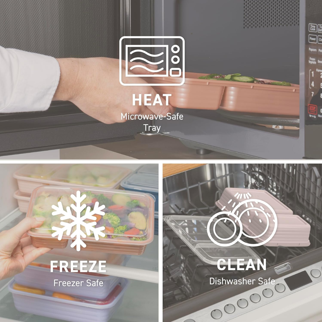 BowLift | 20-piece reusable 2-compartment food containers