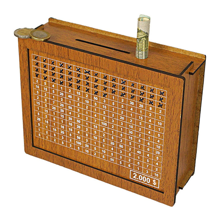 BowLift | Wooden piggy bank with counter