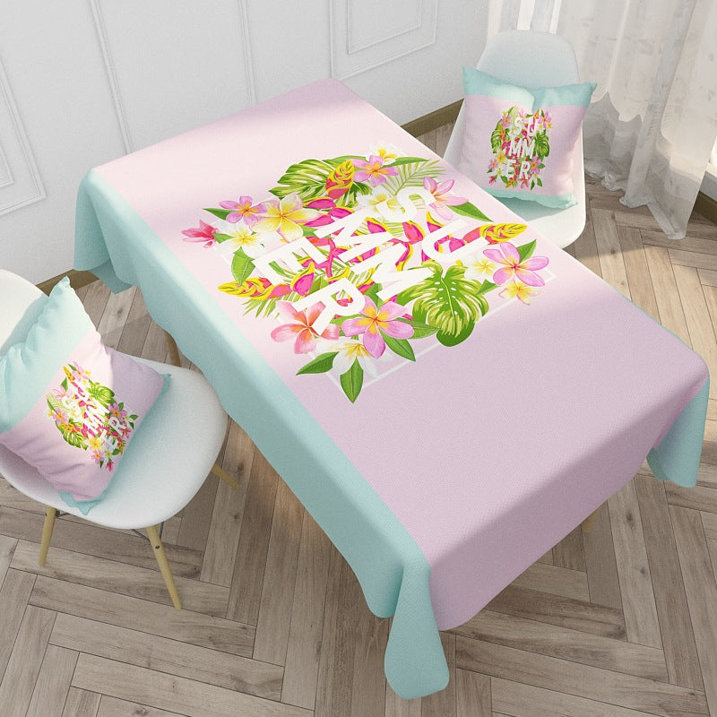 Printed Waterproof Polyester Tablecloth with Citrus Pattern