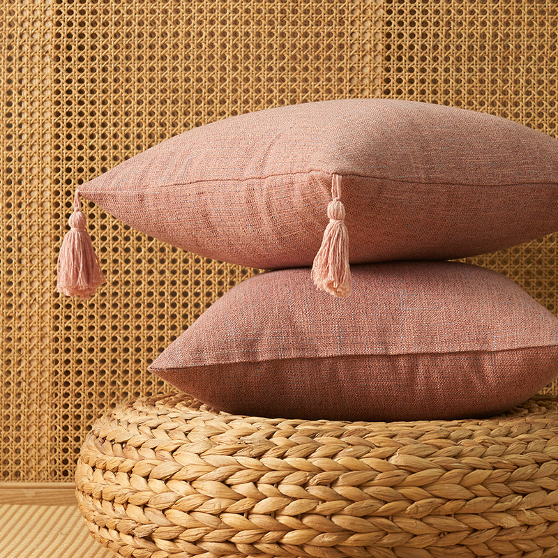 Artisan Textured Throw Pillow with Tassels