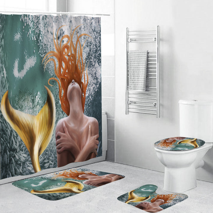 Artistic Mermaid-Themed Bathroom Set Bowlift