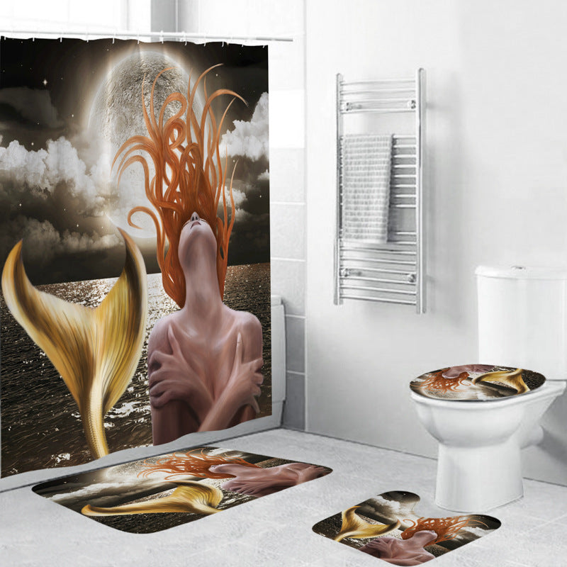 Artistic Mermaid-Themed Bathroom Set Bowlift
