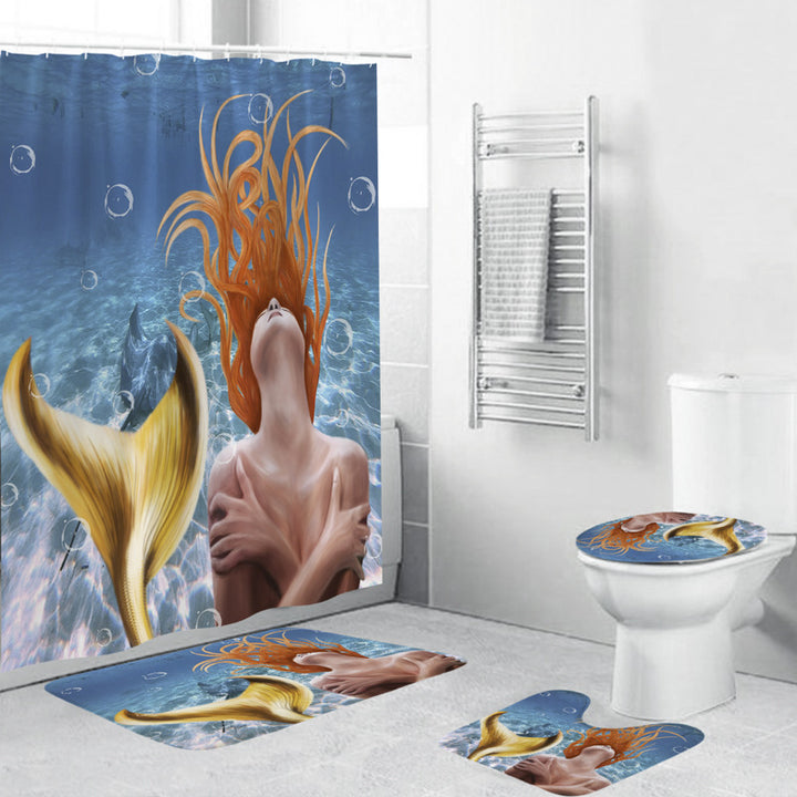 Artistic Mermaid-Themed Bathroom Set Bowlift