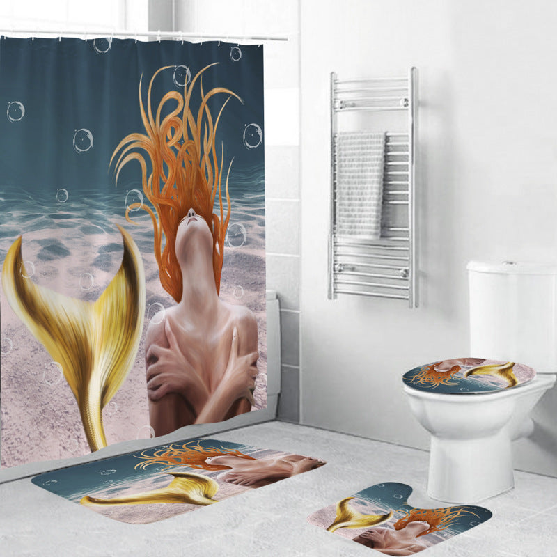 Artistic Mermaid-Themed Bathroom Set Bowlift