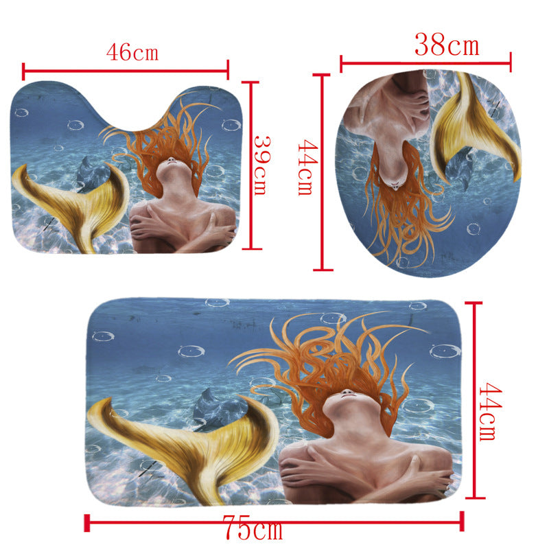 Artistic Mermaid-Themed Bathroom Set Bowlift
