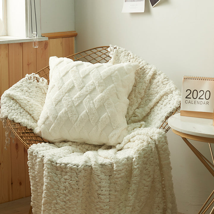 Luxurious Textured Throw Pillow
