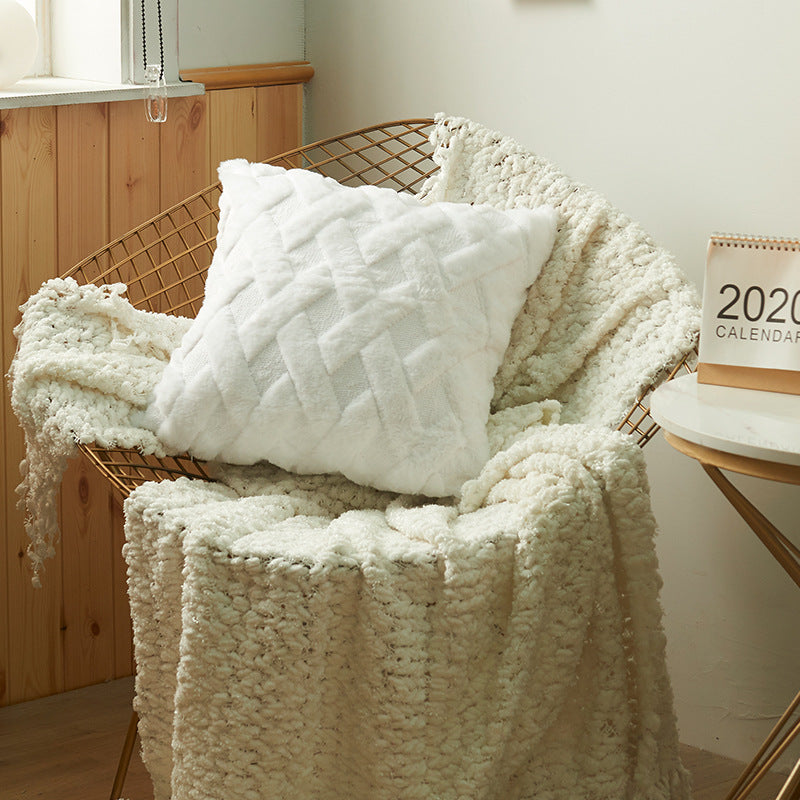 Luxurious Textured Throw Pillow