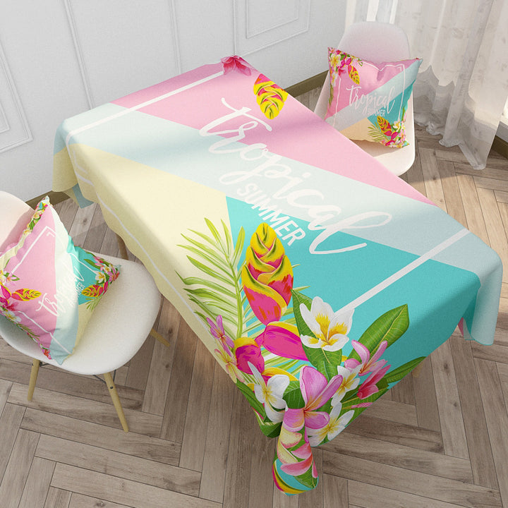 Printed Waterproof Polyester Tablecloth with Citrus Pattern