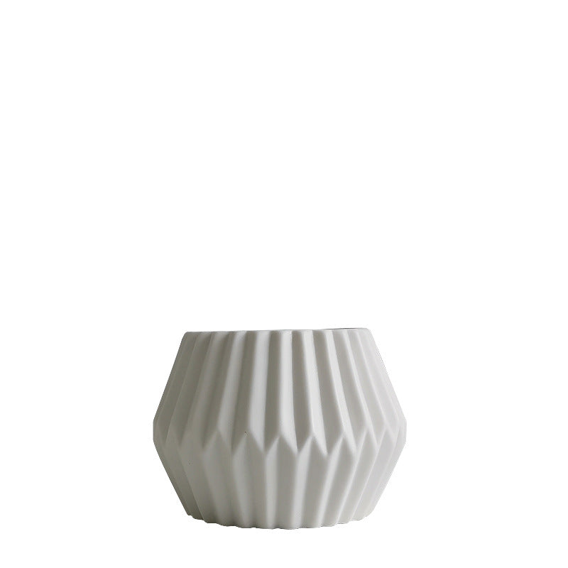 Textured Ceramic Geometric Planter Bowlift
