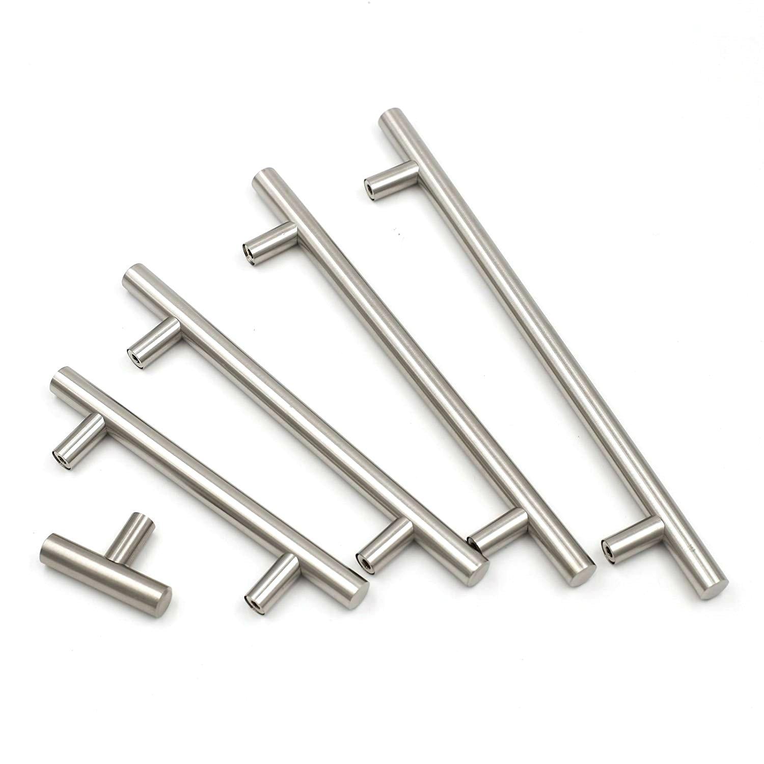 BowLift | Brushed Nickel Modern Stainless Steel Drawer Hardware T-Bar Handles