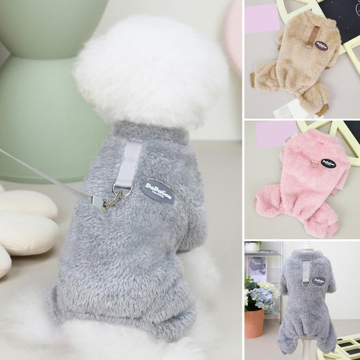 BowLift | Fleece Pet Elastic Jumpsuit with Pull Ring