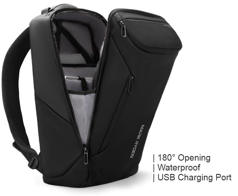 BowLift | Multifunctional 33L Large-capacity Backpack, with Streamlined Shape, Waterproof Design, 12 Types of Storage Compartments, 180¬∞Opening, Independent Computer Compartment, USB Charging Port
