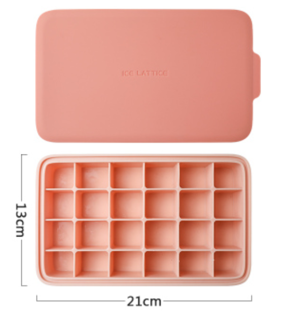 BowLift | Silicone Ice Mold with 12 Hexagon or 24 Square Cavities, with Food Grade Silicone, Dustproof Lid, Dishwasher Safe and Easy to Demold