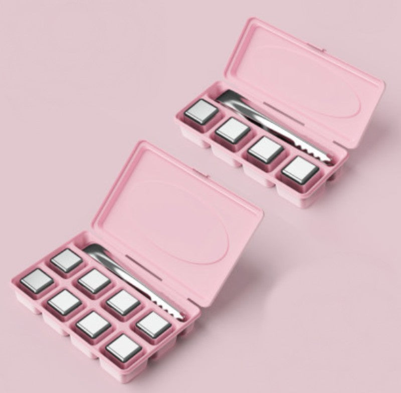 BowLift | Reusable 304 Stainless Steel Ice Cubes, with 3-minute Rapid Cooling and Portable Storage Box, without Diluting the Taste, for Drinks, Coffee, Wine and More