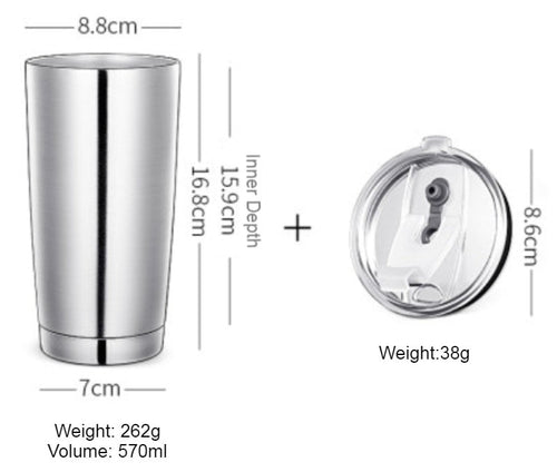 BowLift | Stainless Steel Vacuum Insulation Travel Mug with Reusable Straw and Crystal Clear Lid, for Water, Coffee, Cold and Hot Beverage