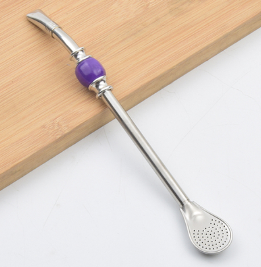 BowLift | Stainless Steel Reusable Drinking Straws with Filter Spoon, with Storage Box & Cleaning Brush