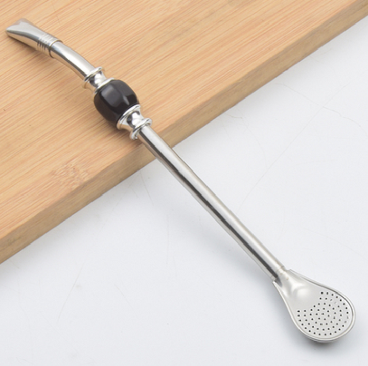 BowLift | Stainless Steel Reusable Drinking Straws with Filter Spoon, with Storage Box & Cleaning Brush