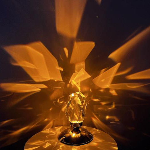 BowLift | LuxorLite Diamond Crystal LED Table Lamp | Luxurious Mood Light | 3 or 16 Color Change | Wireless Night Light
