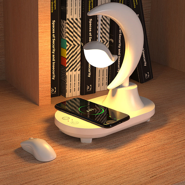 Moonsphere wireless LED lamp with Bluetooth speaker and charger Bowlift