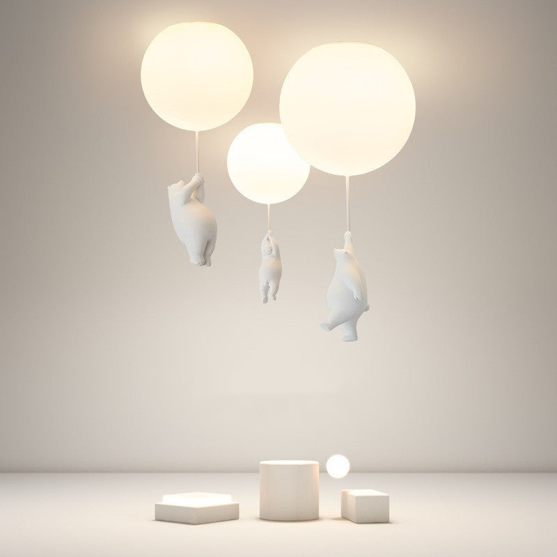 SkyDream Kids Ceiling Lamp with Bear and Balloon - Playful Design and Energy-Efficient LED Lighting | Bowlift