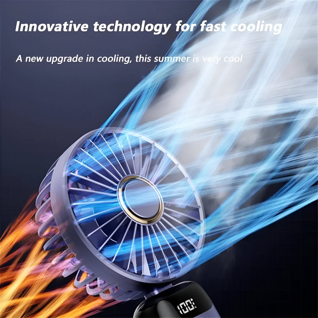 Rechargeable Handheld Mini Fan | 5-Speed, 90-Degree Adjustable & Quiet for Office, Home & Outdoor Use | Bowlift