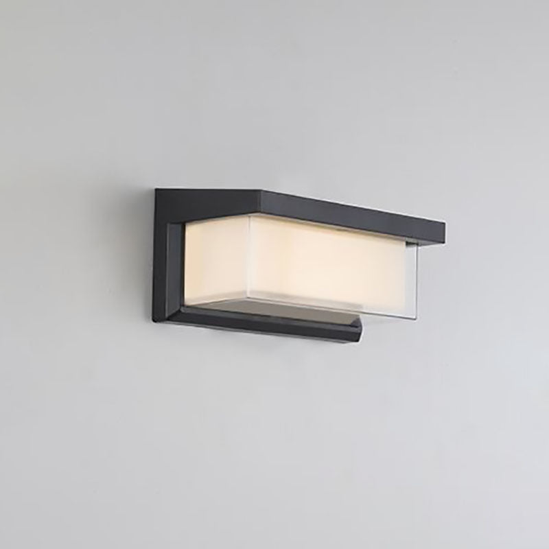 Modern Minimalist Solar Rectangle PC LED Outdoor Wall Sconce Lamp For Outdoor Patio | Bowlift
