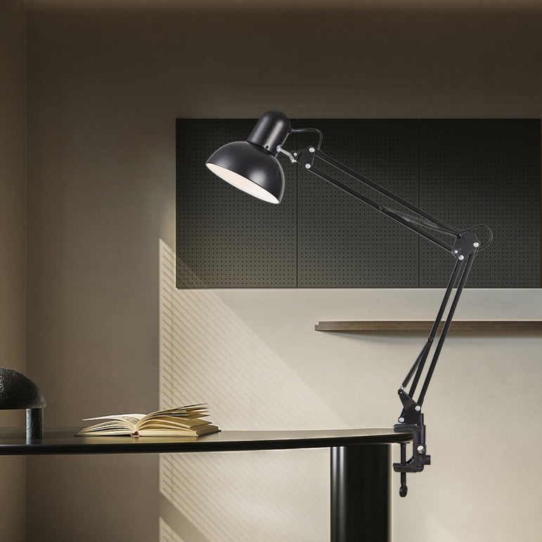 BowLift | Modern minimalist retractable table lamp with long arm and clip made of ABS with 1 light for the bedroom