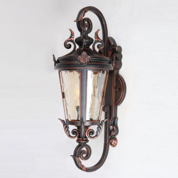 Traditional European Waterproof Aluminum Glass Cylinder 1-Light Wall Sconce Lamp For Outdoor Patio | Bowlift