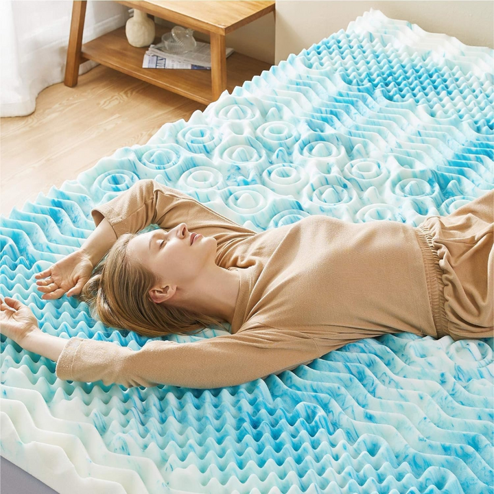 Premium Cooling Egg Crate Foam Mattress Topper | Bowlift