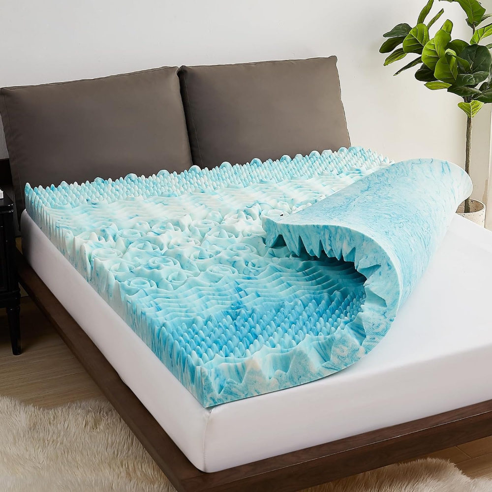 Premium Cooling Egg Crate Foam Mattress Topper | Bowlift