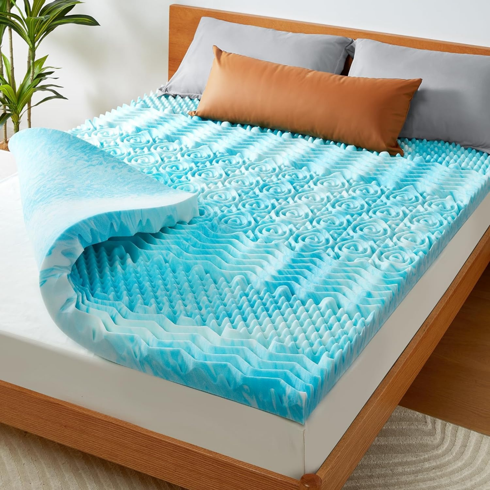 Premium Cooling Egg Crate Foam Mattress Topper | Bowlift