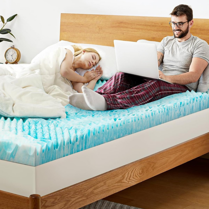 Premium Cooling Egg Crate Foam Mattress Topper | Bowlift
