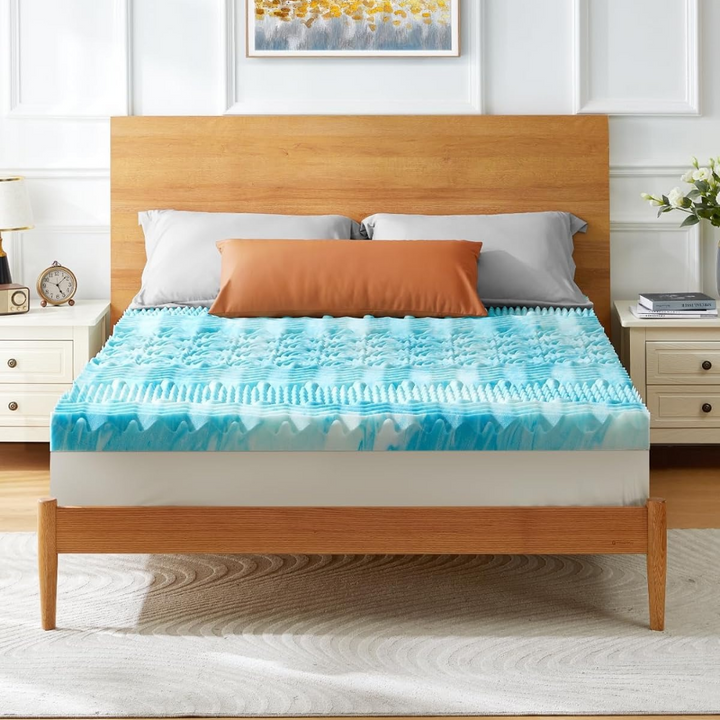Premium Cooling Egg Crate Foam Mattress Topper | Bowlift