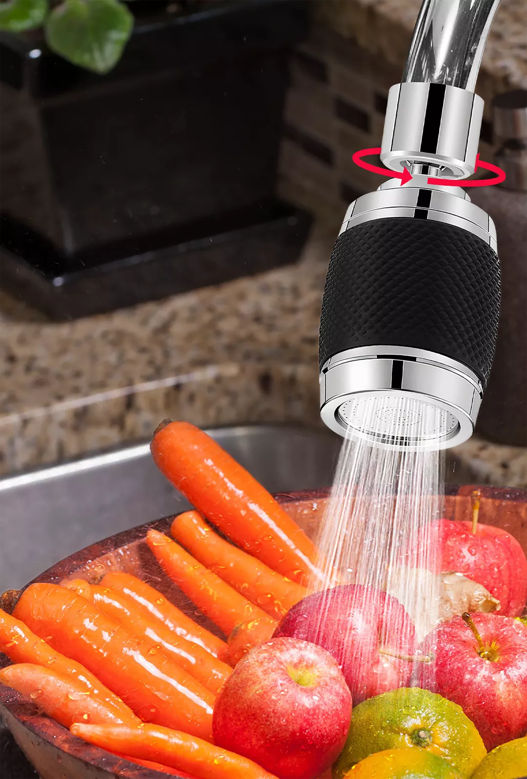 360° swivel spray faucet | Bowlift
