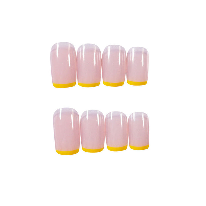 Glossy French Tip Press-On Nail Set