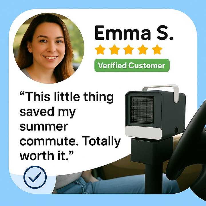 BowLift | Portable Mini Air Conditioner | Ultra-Portable Car AC System, Quiet 4-Blade Design & Ideal for Home, Office, and Travel Use