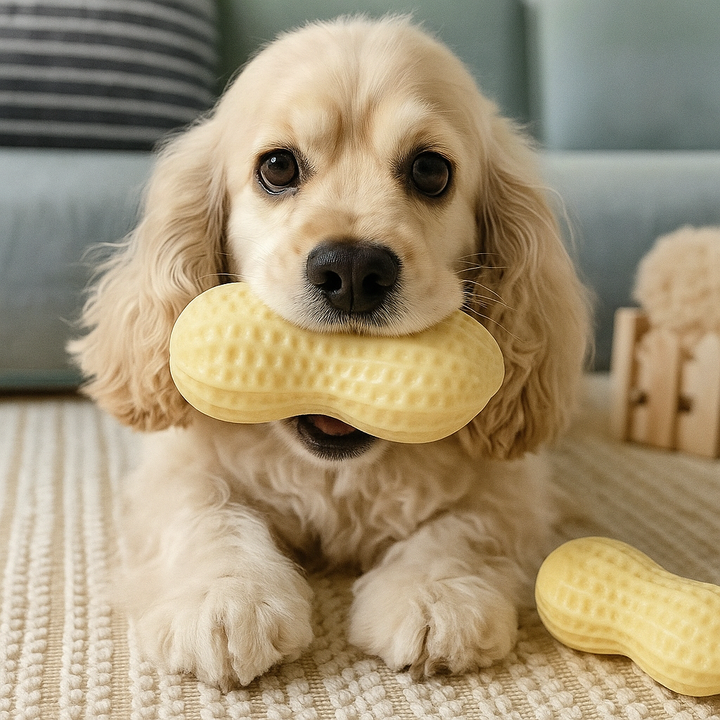 Durable squeaky peanut chew toy for dogs Bowlift