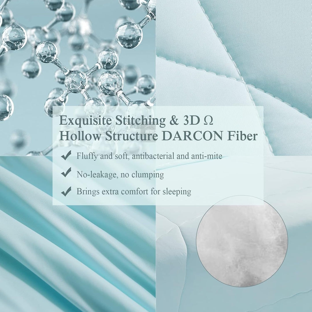 Ultra Soft Cloudy 3D Cooling Comforter  Extreme Q Max 0.5-Lake Blue | Bowlift