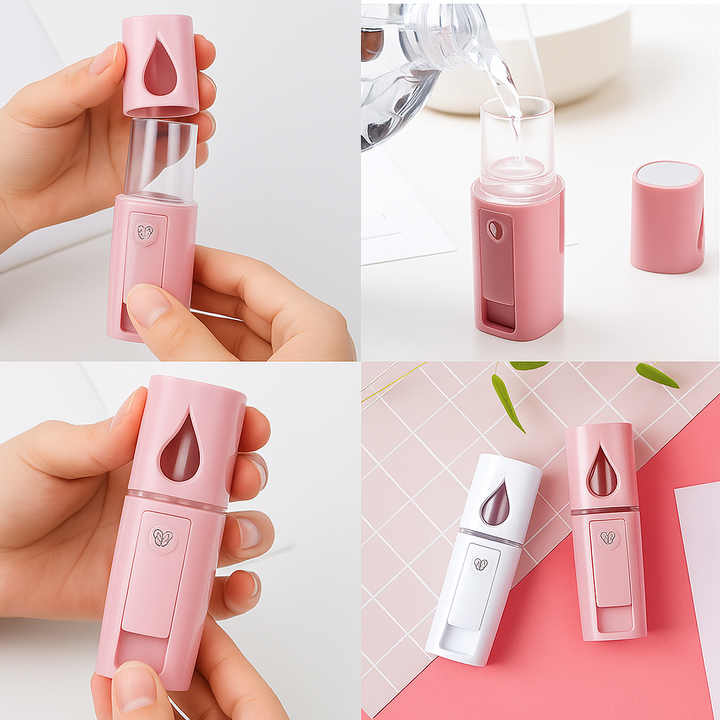 Deep Hydration Nano Mist – USB Rechargeable Handheld – Travel & Home Skincare Bowlift